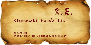 Klenoczki Rozália névjegykártya