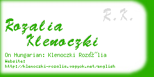rozalia klenoczki business card